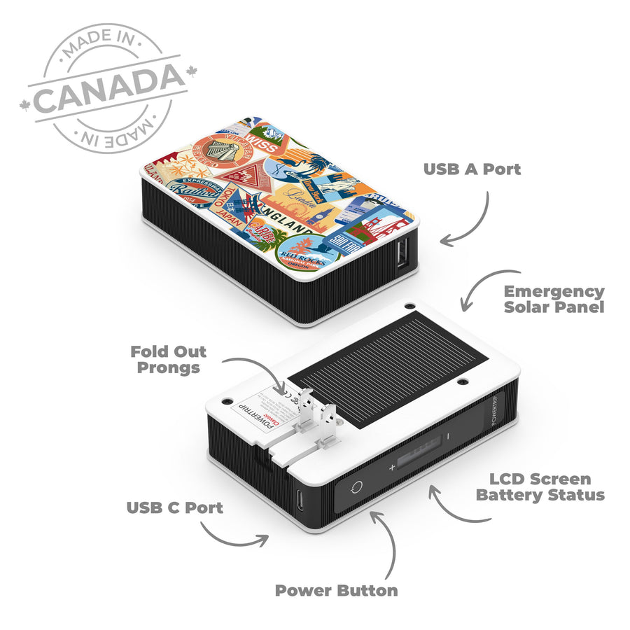 PowerTrip Classic Portable Charger with Emergency Solar Panel