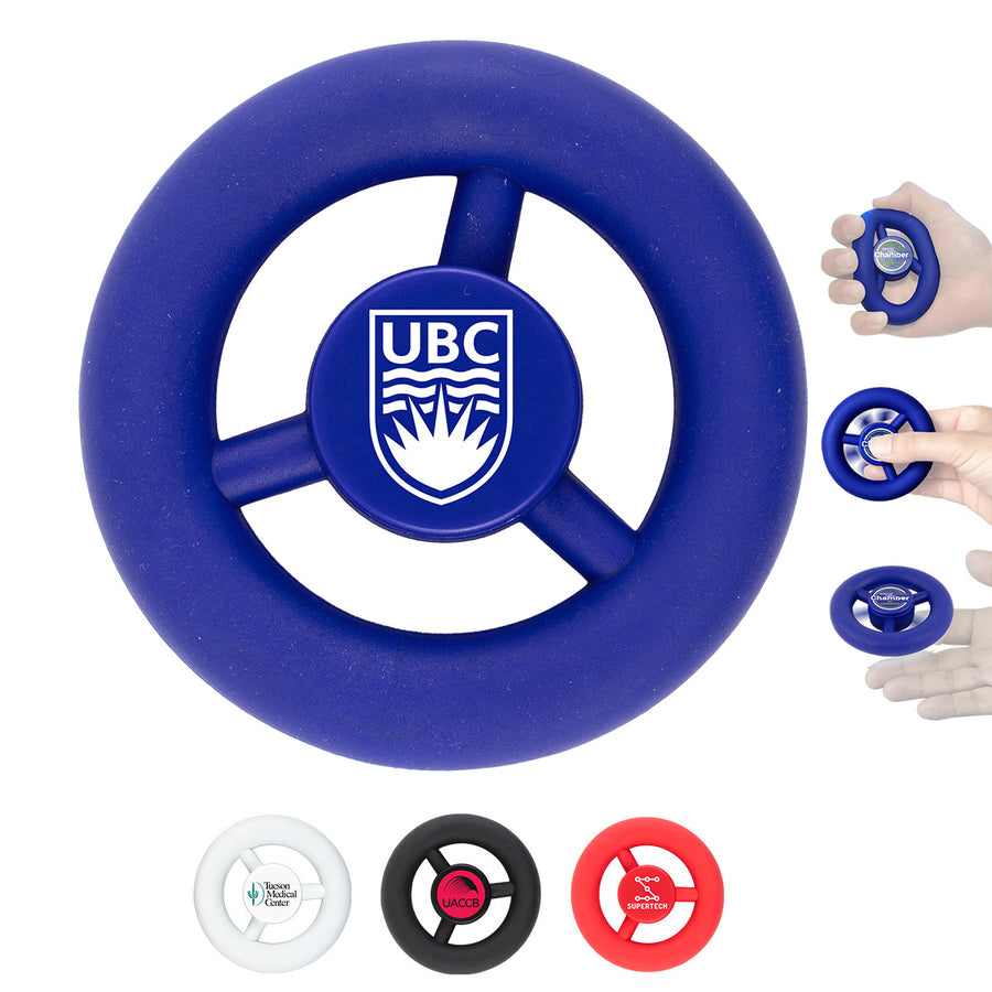 “SPIN SQUEEZE” Rubber Grip and Squeeze Spinning Stress Relieving & Exerciser