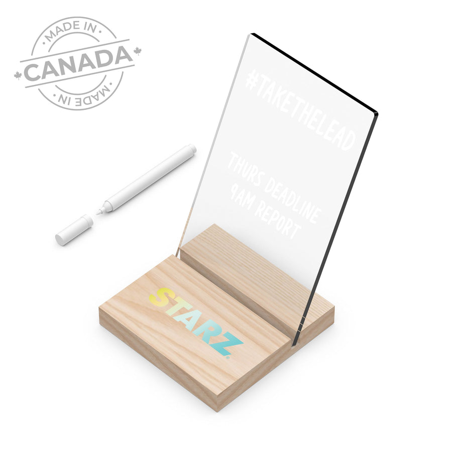 ClearPad Eco Reusable Memo Pad with Maple Wood Base