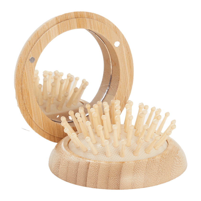 FSC® 100% Bamboo Compact Mirror/Brush