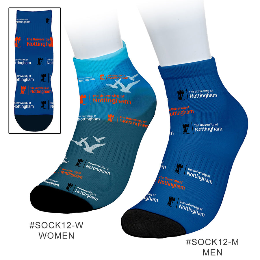"SPORTY" Color Sublimation Low-Cut Ankle Crew Socks in Men’s & Women’s Size
