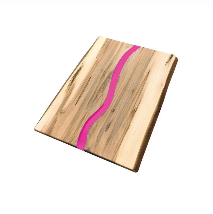 Live Edge Ambrosia Maple Board Pink Resin 12-inch