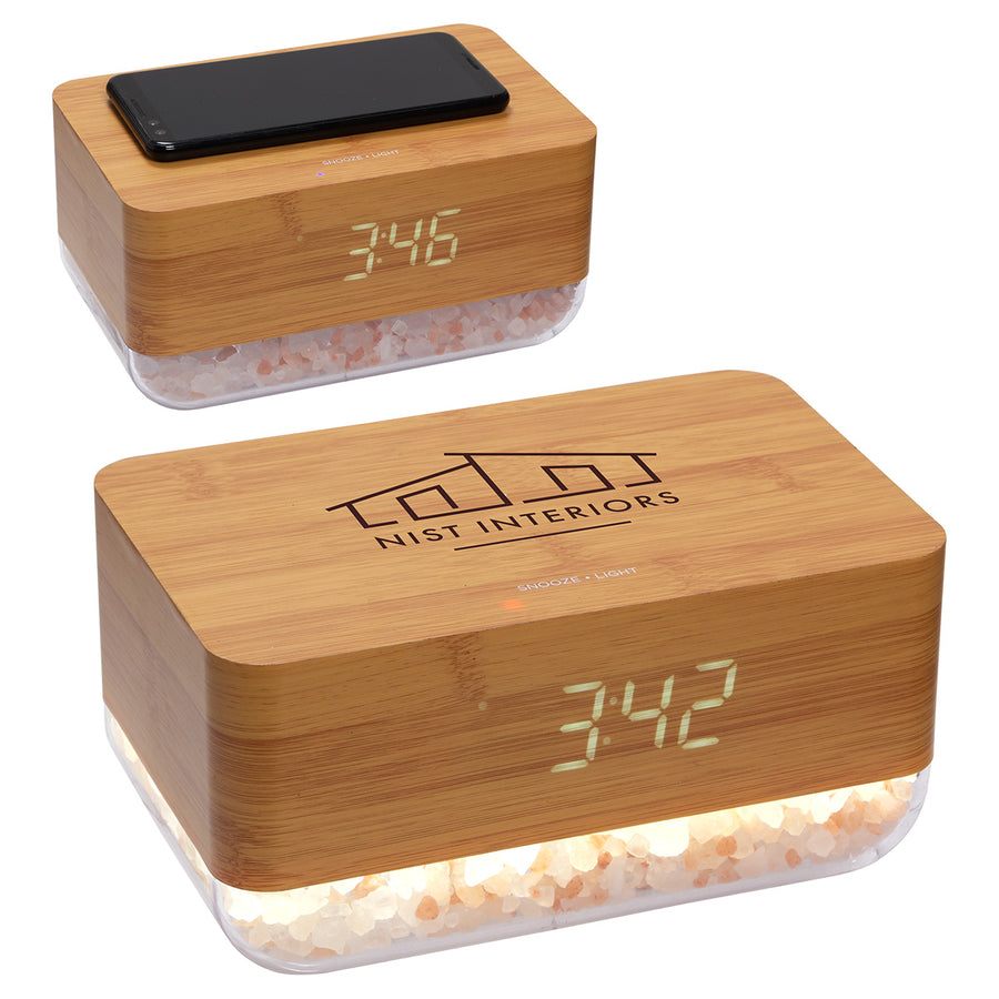 Sunrise Alarm Clock with Himalayan Salt Lamp + Wireless Charger