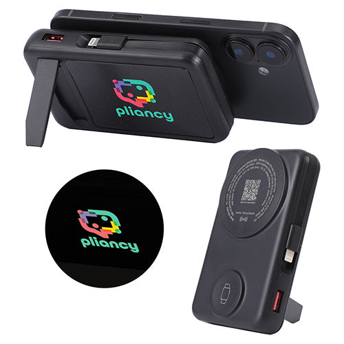 Imperial 10000mAh Light-Up Power Bank with Magnetic Wireless Charger, Watch Charger, Stand & Cable
