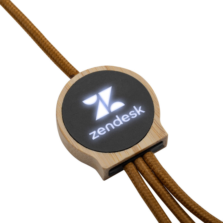 Ballmer Bamboo Light-Up Multi-Charge Cable