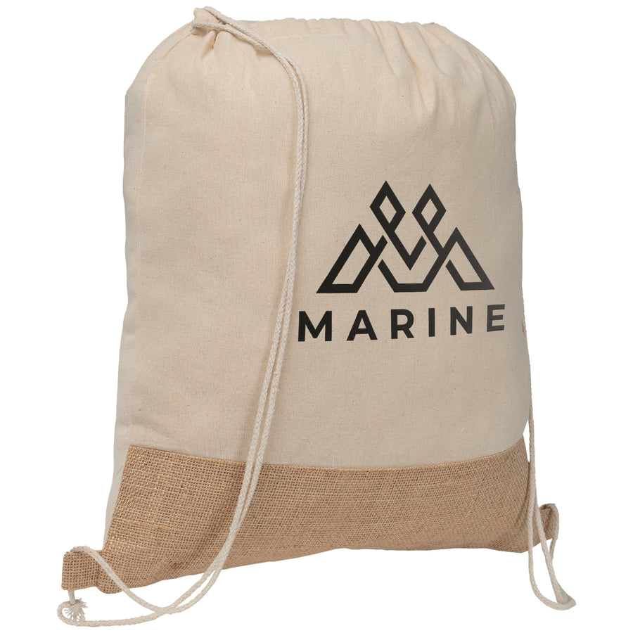 Rio Collection - 5 oz. Recycled Cotton and Jute Drawstring Bag