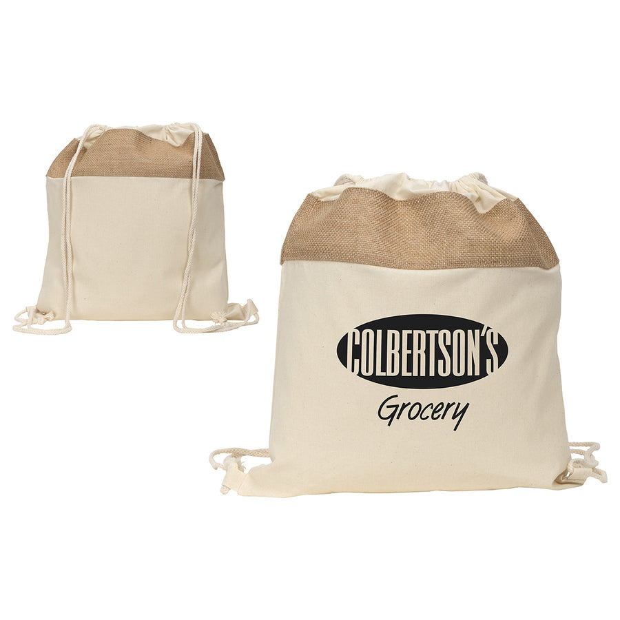 Savanna Jute & Recycled Cotton Drawstring Backpack
