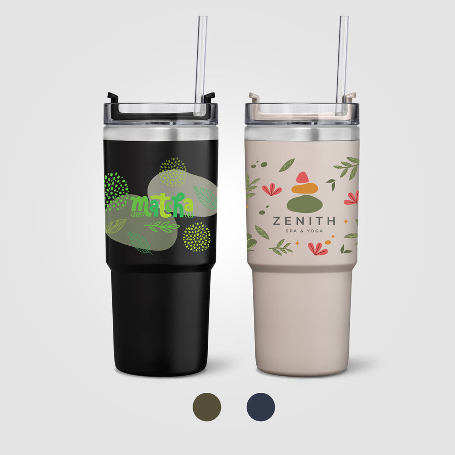 Rime Recycled Stainless Steel Double Wall Leakproof Straw Tumbler - 25oz
