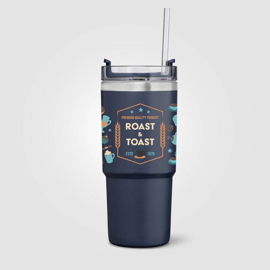 Rime Recycled Stainless Steel Double Wall Leakproof Straw Tumbler - 25oz