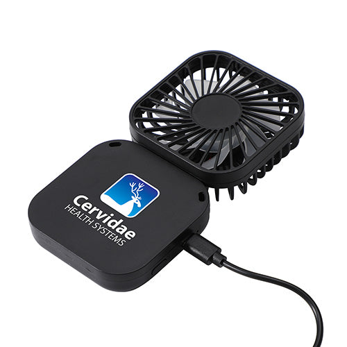 Whirlwind Mini Folding Rechargeable Fan with Lanyard