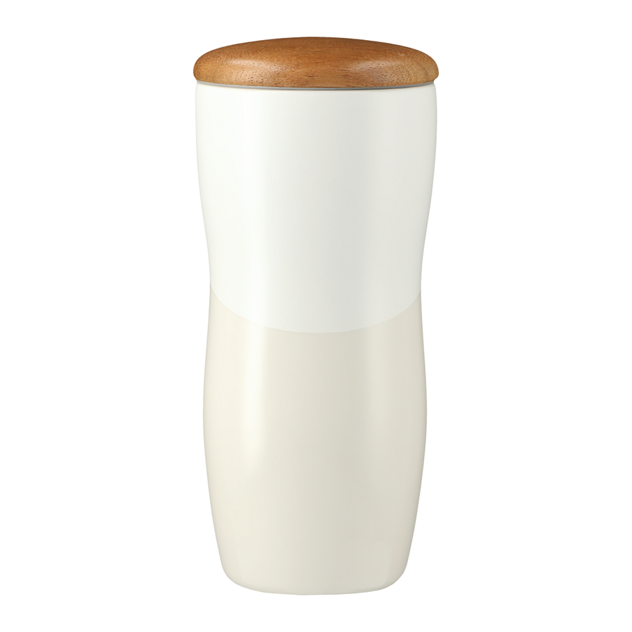 Reno Double Wall Ceramic Tumbler w/Wood Lid 10oz