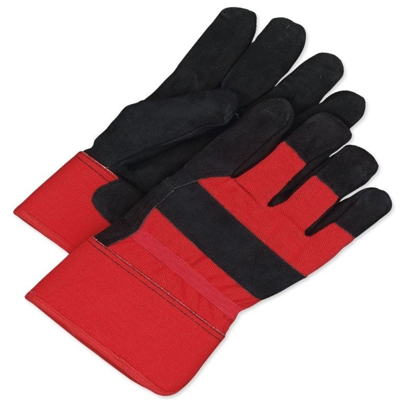 Fitter Glove Split Cowhide Pile Black/Red - Lined