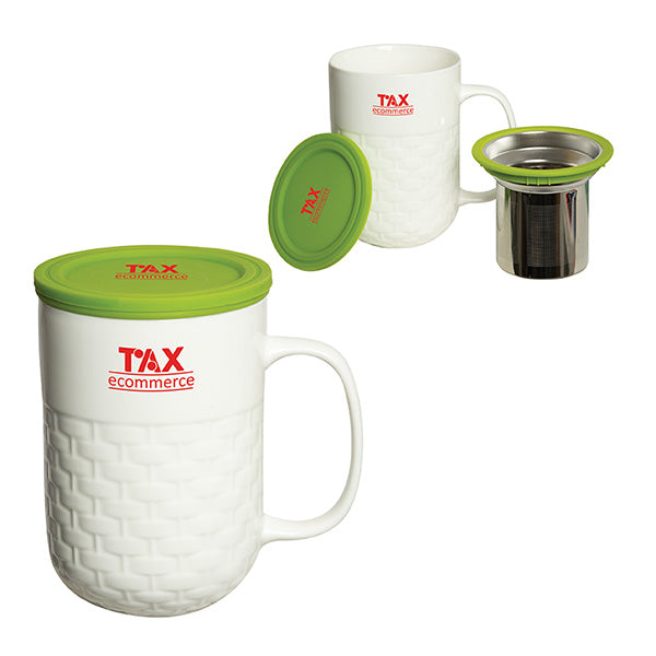 440 ML. (15 OZ.) COLOMBO PORCELAIN MUG WITH TEA STRAINER