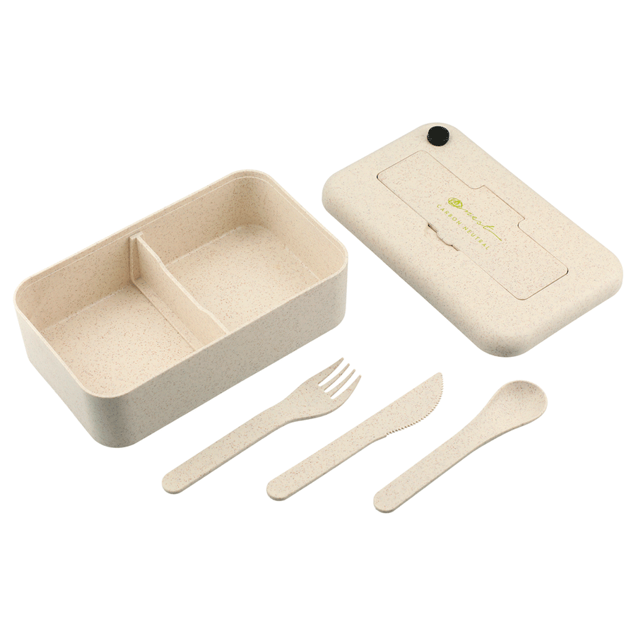 Bamboo Fiber Lunch Box with Utensil Pocket