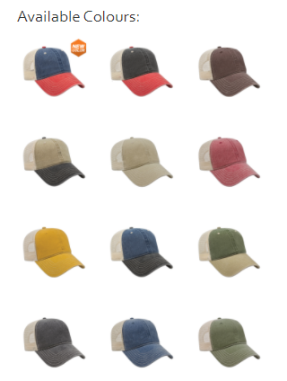 Unstructured Washed Pigment Dyed Hat with Washed Mesh