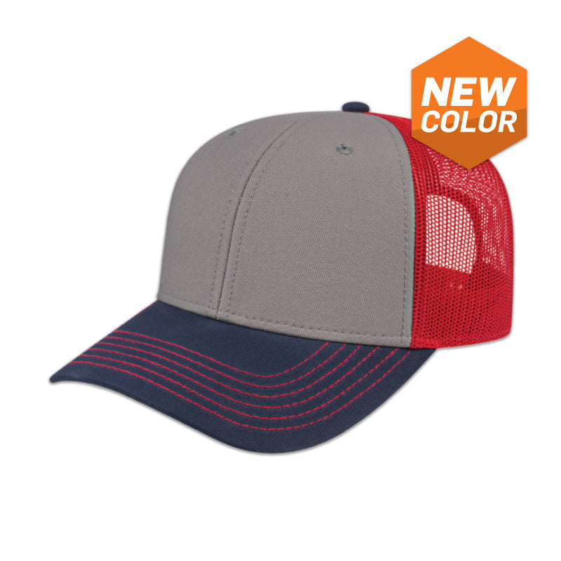 Structured Modified Flat Bill with Mesh Back Cap