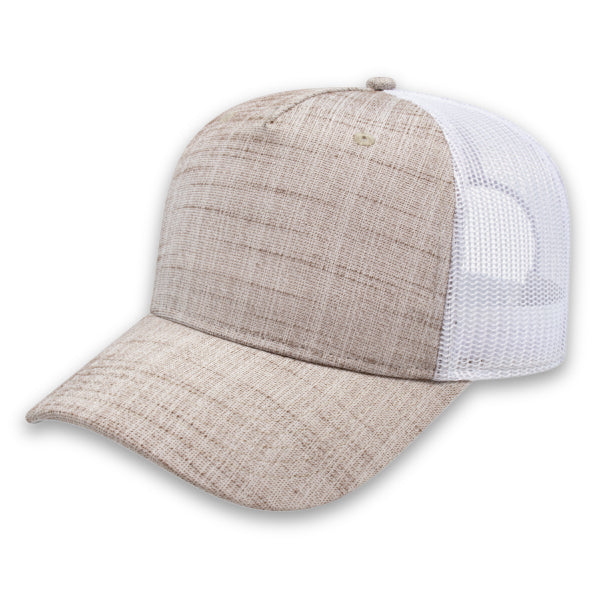 Structured Five Panel Poly-Rayon with Mesh Back Cap