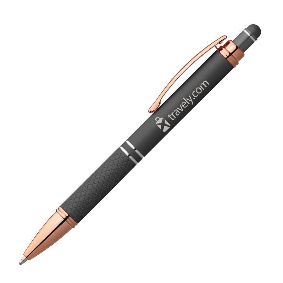 Rose Gold Metallic Pen with Stylus