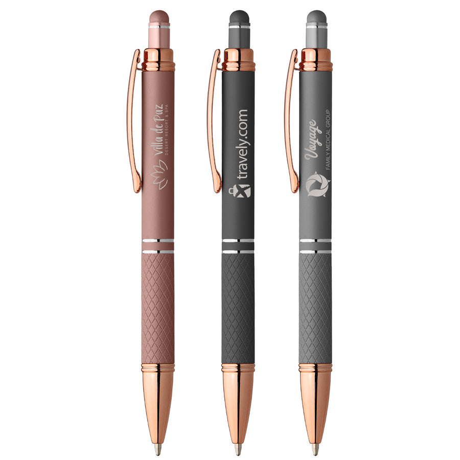 Rose Gold Metallic Pen with Stylus